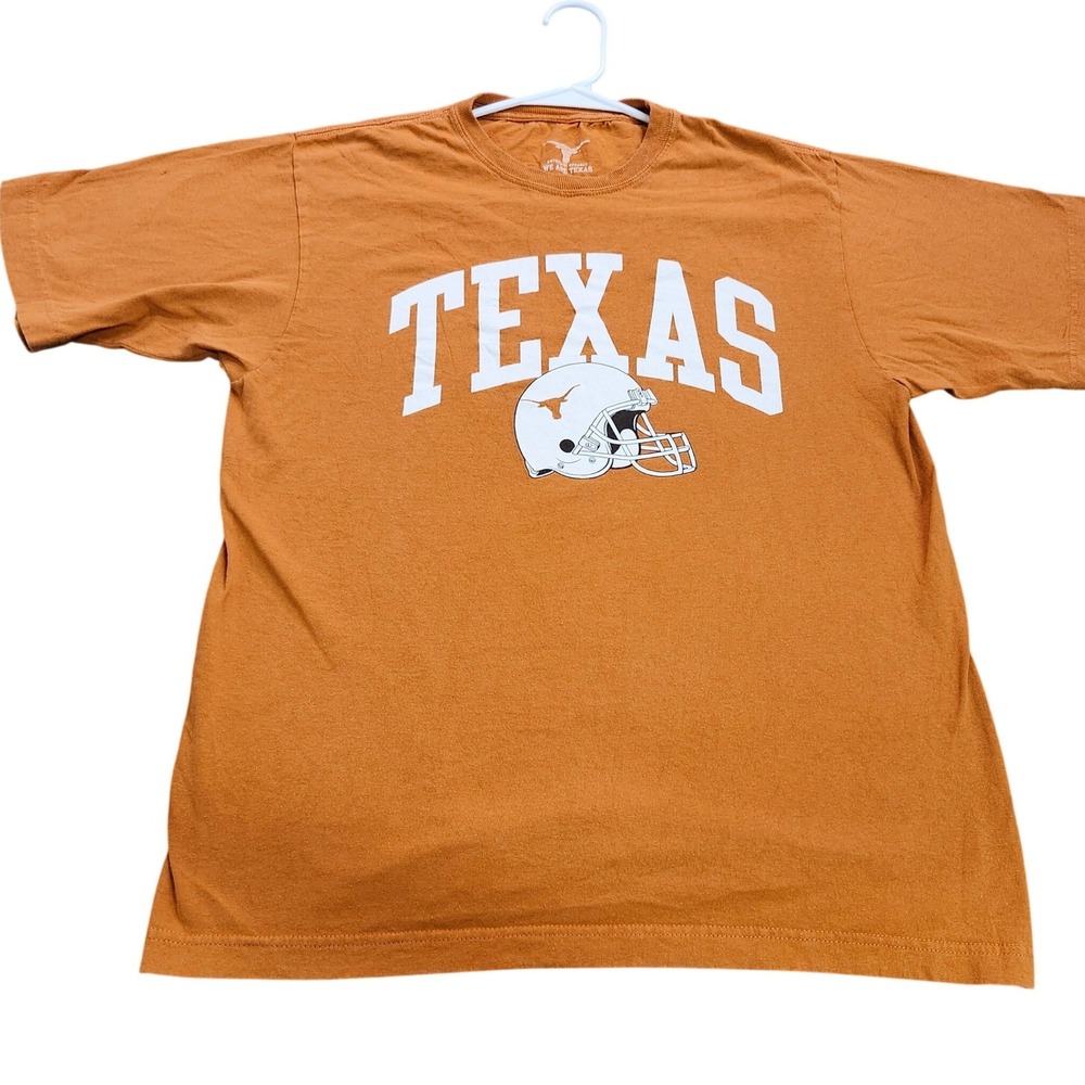 We Are Texas Longhorns Burnt Orange Football Helmet Graphic T-Shirt Mens Medium